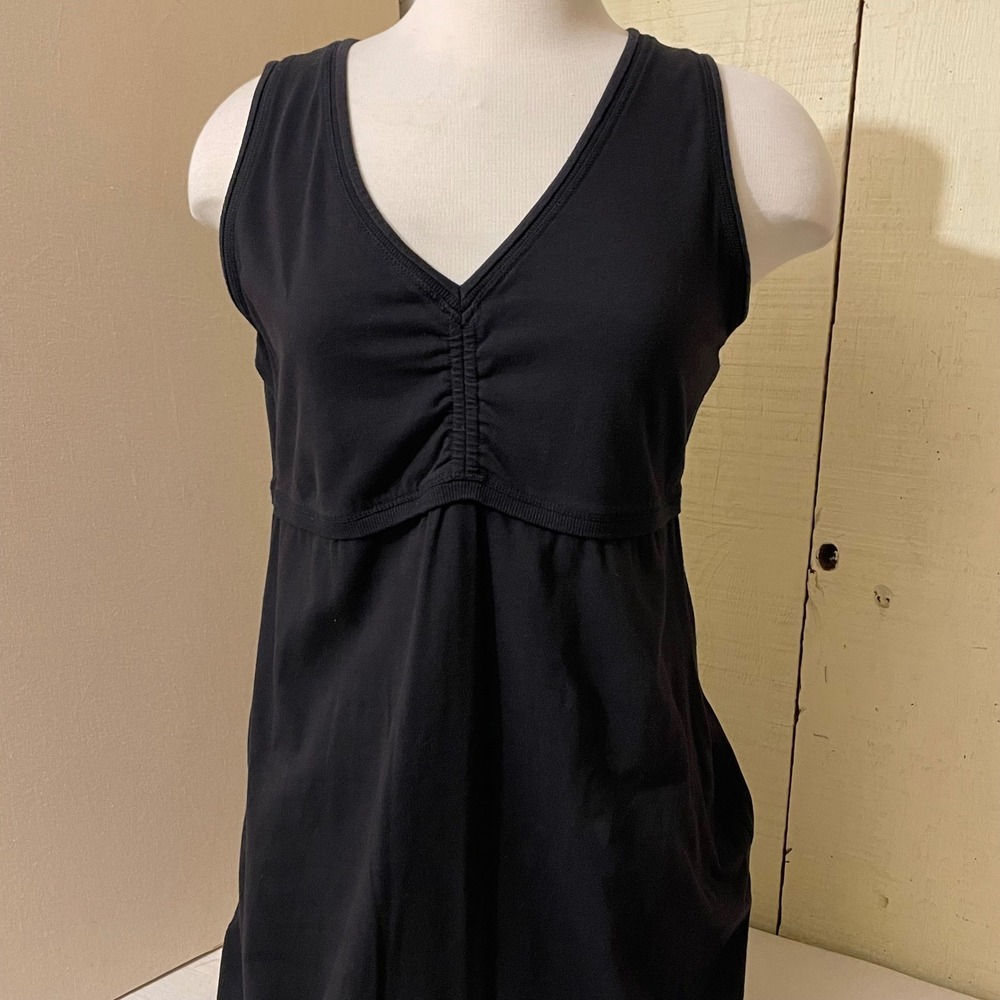 Aventura Womens Size Medium Organic Cotton Empire Waist Sleeveless‎ Dress Black